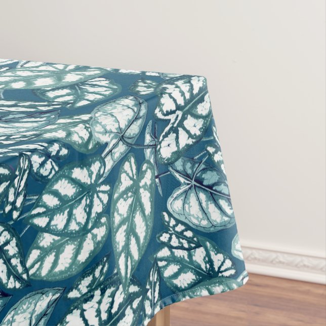 Toalha De Mesa Folhas Tropicais de Teto Azul (Posição Original)