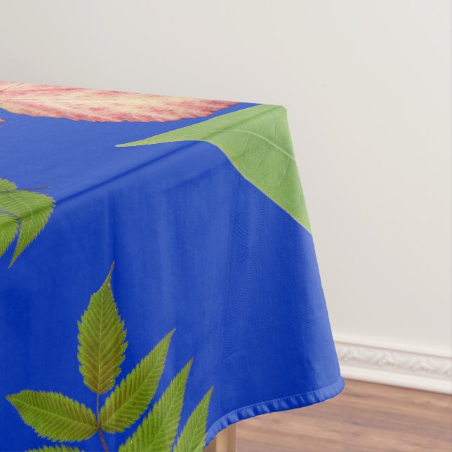 Toalha De Mesa Folhas tropicais em azul (Posição Original)