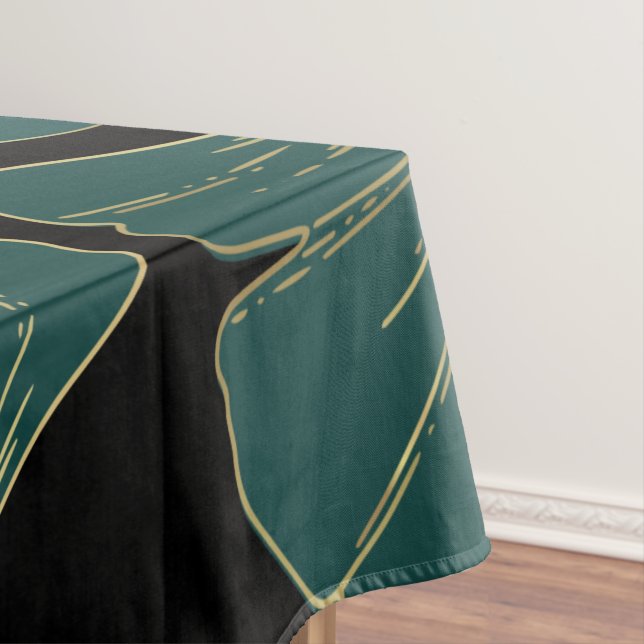Toalha De Mesa Folhas verdes ouros (Posição Original)