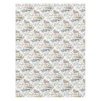 Toalha De Mesa Folk Art Meadow e Blue Bird na Terra Tones