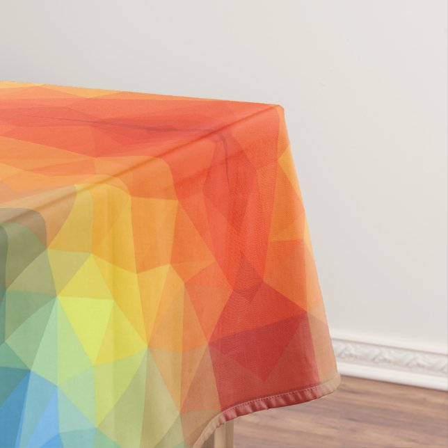 Toalha De Mesa Forma Geométrica Arco-Íris Moderna (Posição Original)
