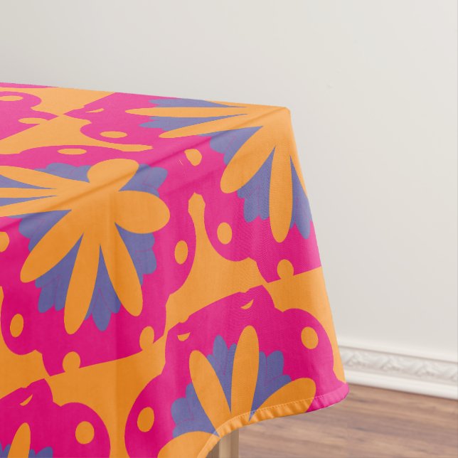 Toalha De Mesa formas florais coloridas (Posição Original)