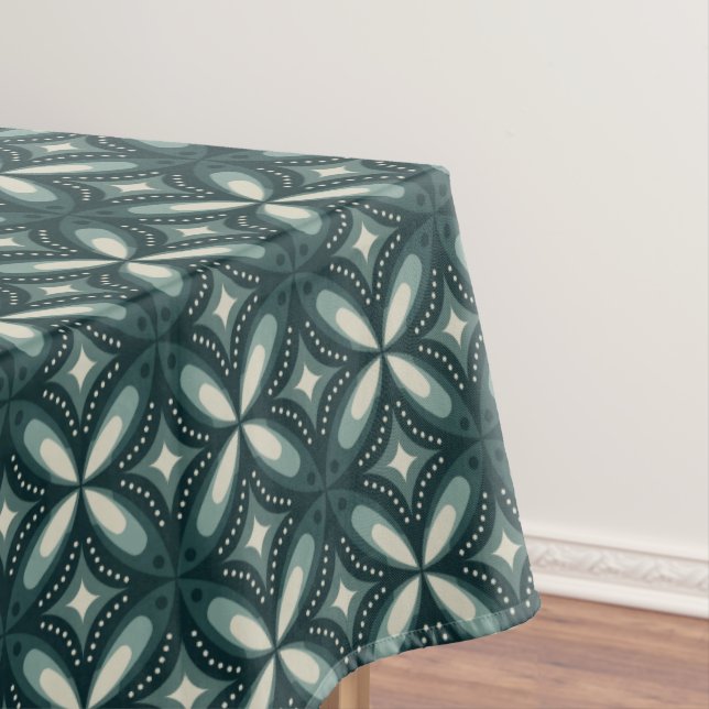 Toalha De Mesa formas verdes retrô (Posição Original)