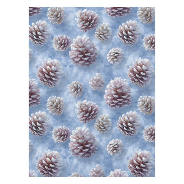 Toalha De Mesa Fosco  Azul Pinecones Travesseiro decorativo Padrã (Frente)