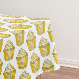 Toalha De Mesa Fosco de Limão Amarelo, Cupcake de Caldo