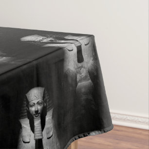 Toalha De Mesa Fotografia do Faraó Rei Preto e Branco