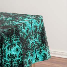 Toalha De Mesa Fratura simétrica verde-abstrato preto