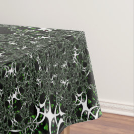 Toalha De Mesa Fratural branco imperfeito no espaço negro, tricot