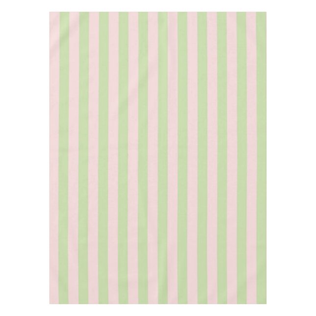 Toalha De Mesa Fresco Boho Rosa & Verde Listras Primavera & Verão (Frente)