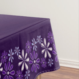 Toalha De Mesa Fronteira de Flor Roxa Escura Rabiscada