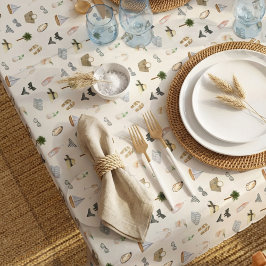 Toalha De Mesa Fuga de Verão Costeira - Padrão Neutro
