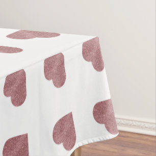 Toalha De Mesa Fundo Branco dos Corações Dourados com Rosa de bri