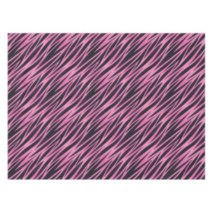 Toalha De Mesa Fundo cor-de-rosa da listra da zebra