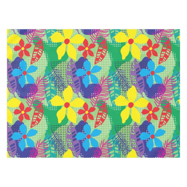 Toalha De Mesa Fundo de flores coloridas (Frente (Horizontal))