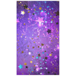 Toalha De Mesa Fundo de folhas roxas com estrelas