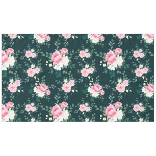 Toalha De Mesa fundo floral vermelho branco rosa
