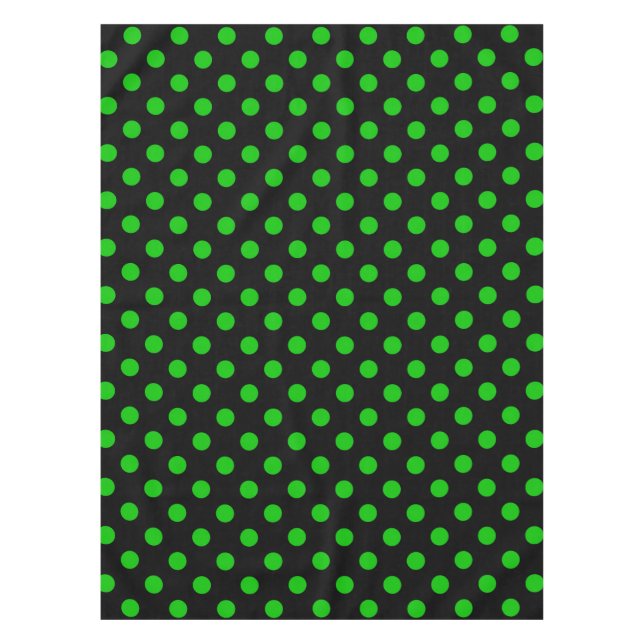 Toalha De Mesa Fundo Preto Pontos de Verde (Frente)