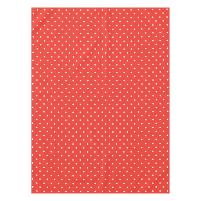 Toalha De Mesa Fundo vermelho contínuo com padrão de bolinhas (Frente)