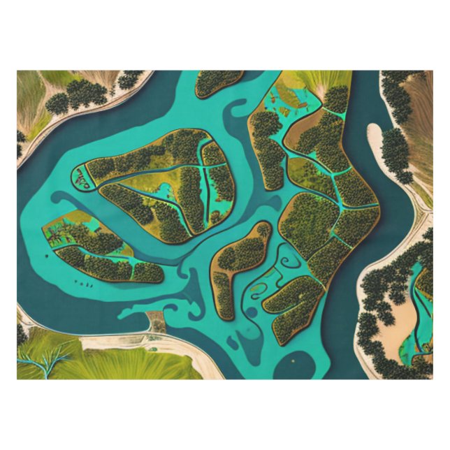 Toalha De Mesa Futuristic Marshlands (Frente (Horizontal))
