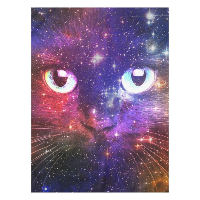 Toalha De Mesa Galáxia Color Burst Gato  (Frente)