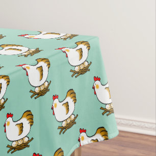 Toalha De Mesa Galinha de desenho animado fofa no ninho com ovos