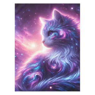 Toalha De Mesa Galo Cósmico Felino Místico Celestial