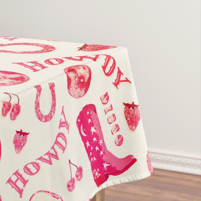 Toalha De Mesa Garota Rosa Rosa Bonita Cowgirl Estética (Posição Original)