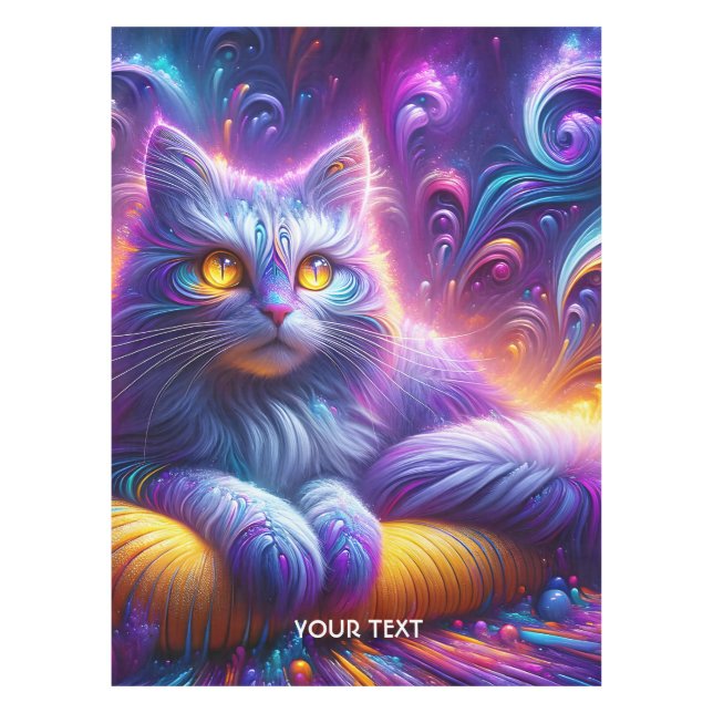Toalha De Mesa Gato Azul e Bonito de Fantasia (Frente)