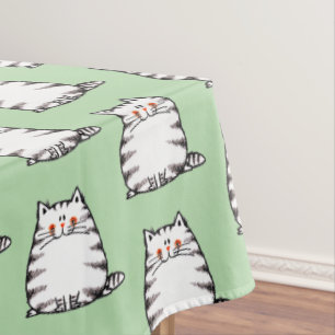 Toalha De Mesa Gato de Gato de Gato Bonito - gatinho Kawaii para