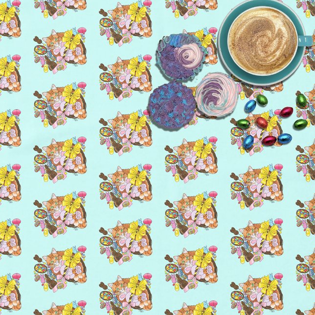 Toalha De Mesa Gato de Páscoa de Laranja (Criador carregado)