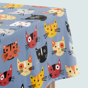 Toalha De Mesa Gato Gatinho Engraçado Engraçado Roda Padrões A