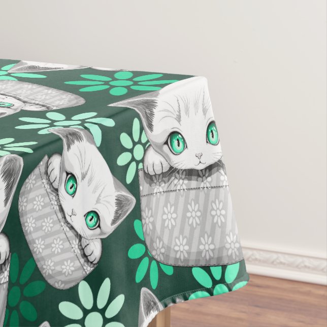 Toalha De Mesa Gato, Gato, Gato e Playaking de uma Bolsa (Posição Original)