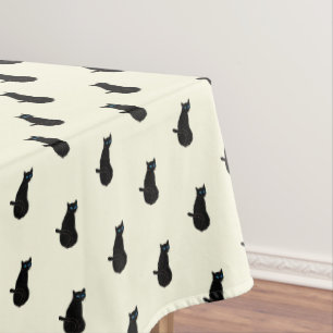 Toalha De Mesa Gato Preto - Escolher / adicionar as cores de fund