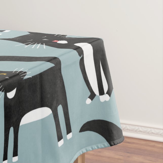 Toalha De Mesa Gatos de Tuxedo preto e branco (Posição Original)