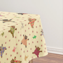 Toalha De Mesa Gatos Vestidos com Plushes Funciosos