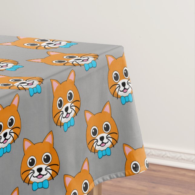 Toalha De Mesa Gengibre Feliz e Bonito com Papillon (Posição Original)