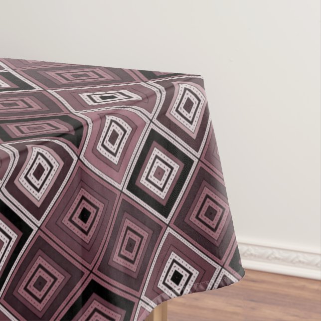 Toalha De Mesa Geometry ethnic patchwork brown burgundy  (Posição Original)