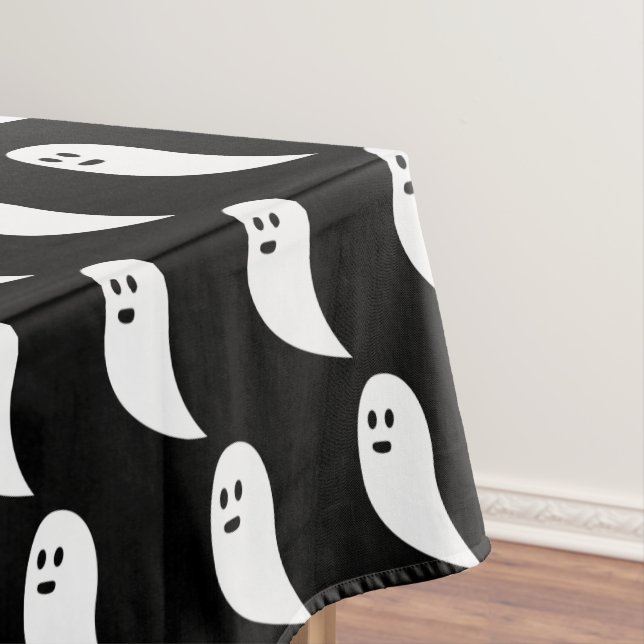 Toalha De Mesa Ghost Halloween - padrão branco preto (Posição Original)