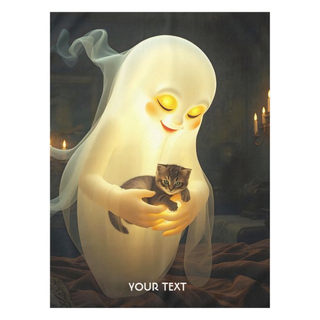 Toalha De Mesa Ghost Kitten Candles Fantasy (Frente)