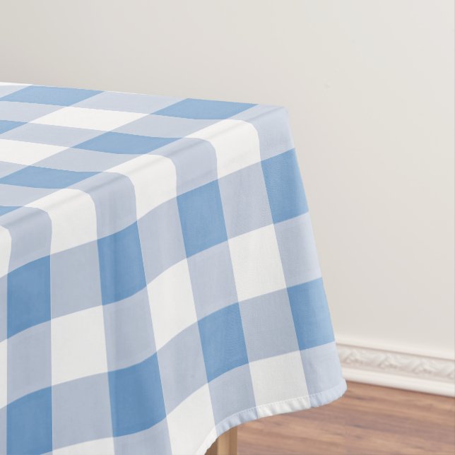 Toalha De Mesa Gingham Blue Summer Picnic Xadrez Tablecloth (Posição Original)