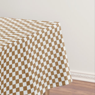 Toalha De Mesa Gingham Branco E Castanho Verificado
