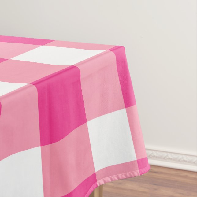 Toalha De Mesa Gingham Pink Design (Posição Original)