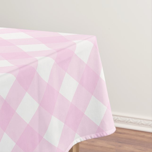 Toalha De Mesa Gingham Rosa (Posição Original)