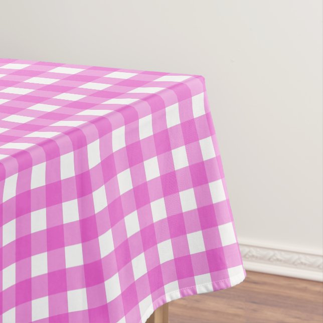 Toalha De Mesa Gingham rosa (Posição Original)