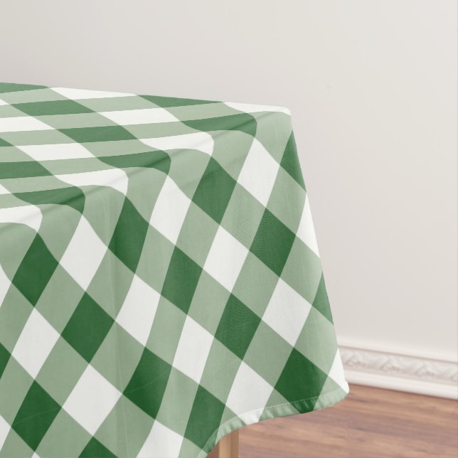 Toalha De Mesa Gingham Verde e Branco Natal Férias (Posição Original)