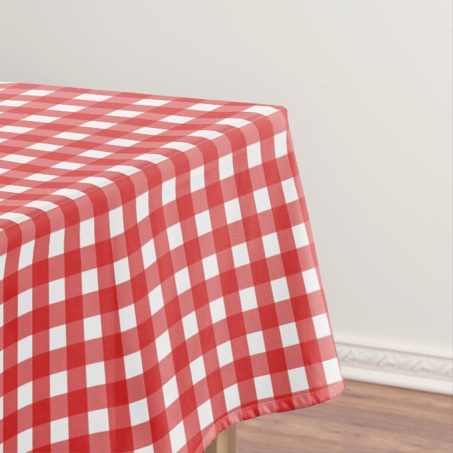 Toalha De Mesa Gingham vermelho e branco (Posição Original)