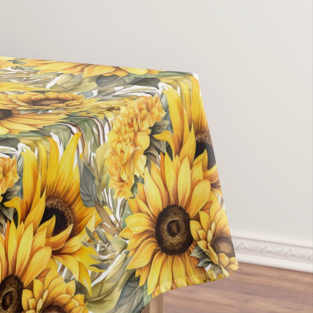Toalha De Mesa Girassóis Florais Flor Chic (Posição Original)