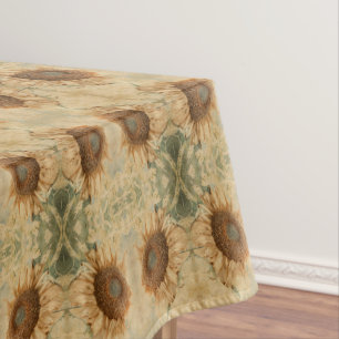 Toalha De Mesa Girassóis Gigantes - Amarelo Antigo Padrão Vinta