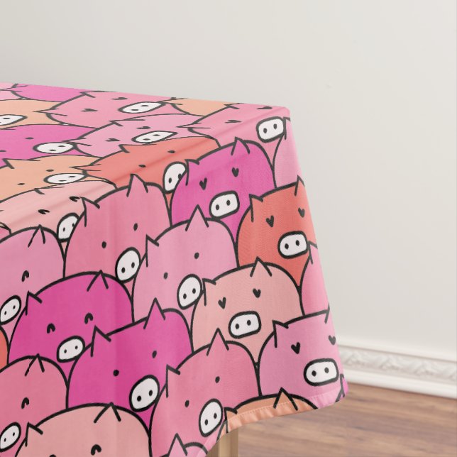 Toalha De Mesa Girly Funny Pig Pattern (Posição Original)
