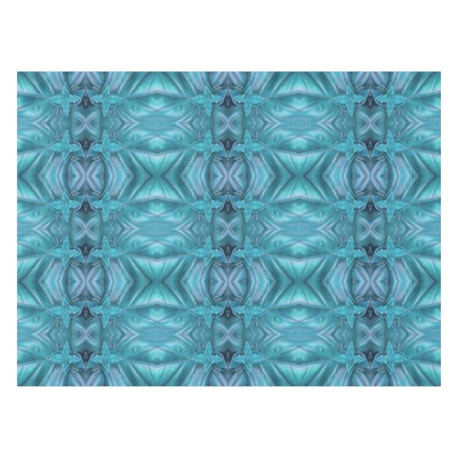 Toalha De Mesa Glaçado Azul Abstrato (Frente (Horizontal))